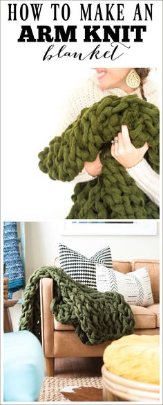 how to make an arm knit blanket