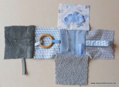 several different pieces of cloth with scissors on them