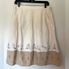 Nwt J. Jill Skirt Embroidered A-Line Fully Lined With Pockets Linen Size 8p Fast Shipping Bundle And Save! Ikat Skirt, Ponte Skirt, Crinkle Skirt, Pink Pleated Skirt, Purple Line, Aline Skirt, Silk Ikat, Floral Fit, Stretch Skirt