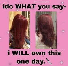 Red Hair Meme, Hair Meme, Cherry Red Hair, Wine Hair, Red Hair Inspo, Golden Hair, No Rain, Favorite Hairstyles, Dye My Hair