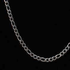 A Classic minimalist stainless steel Figaro chain necklace 5mm Width 316 Stainless Steel Tarnish Free & Water Resistant Hypoallergenic, no Irritation or Green Skin Optional 4 Inch Adjustable Extender Chain Hand Made in the UK Figaro Necklace, Green Skin, Figaro Chain Necklace, Ring Der O, Silver Chains, Figaro Chains, Figaro Chain, Trombone, Silver Chain Necklace