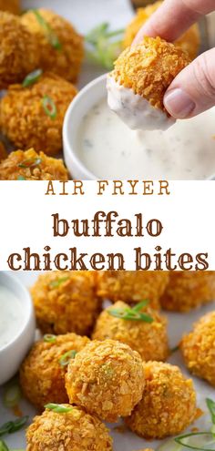 air fryer buffalo chicken bites with ranch dip