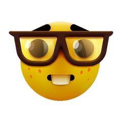 a yellow emoticon with glasses on it's face