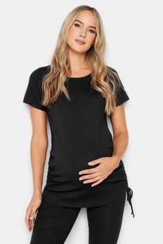 Shop LTS Tall Maternity Black Ribbed Ruched T-Shirt at Yours Clothing. Discover women’s plus size clothing in sizes 10-36 with fast delivery. Jeans For Tall Women, Tall Skirt, Clothing For Tall Women, Maternity Tees, Large Clothes, Long Tall Sally, Long Leggings, Perfect Partner, Tall Clothing