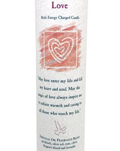 Love Reiki Charged Candle | The Life Divine The Love Reiki Charged Candle is created with a specific intention using a unique blend of essential oils. Olive Oil, Patchouli, Rose, Clove, Lavender, Dragon's BloodUse to attract someone to you.Each candle comes with an affirmation and inspirational message. “May love enter my life and fill m y heart and soul. May the magic of love always inspire me to radiate warmth and caring to all those who touch my life”Made from the finest waxes and purest blen Reiki Charged Candles, Essential Oil Fragrance Blends, Motivational Jewelry, Reiki Energy, Dragons Blood, Love Always, Heart Soul, Inspirational Message, Inspire Me