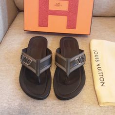 Authentic Louis-Vuitton Sandals Flip Flops Like New Used Only Occasionally 2 Times.Very Stylish Comfortable And Elegant. Louis Vuitton Sandals, Louis Vuitton Shoes, Sandals Flip Flops, Authentic Louis Vuitton, Flip Flop Sandals, New Color, Brown And Grey, Flip Flops, Shoes Sandals