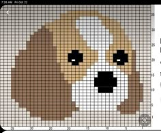 a cross stitch pattern with a dog's face