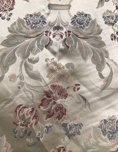 NEW! Designer Brocade Satin Fabric- Antique Ivory - Upholstery Damask - Fancy Styles Fabric Boutique Silk Fabrics, Silk Linen, Online Fabric, Brocade Fabric, Fabric Shop, Fabric Swatches, Floral Motif, Velvet Fabric, Satin Fabric