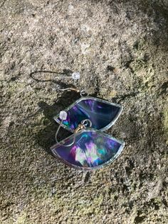 Excited to share this item from my #etsy shop: Lavender Iridescent Stained Glass Earrings Stained Glass Earrings, Orange Earrings, Christmas Tree Lighting, Light Weight Earrings, Glass Earrings, Fan Light, Purple Color, All The Colors, Beautiful Colors