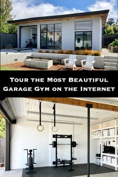 the garage gym on the internet has been converted into a house with two separate rooms