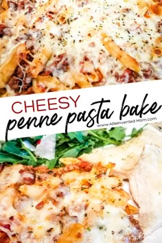 cheesy penne pasta bake with spinach and cheese