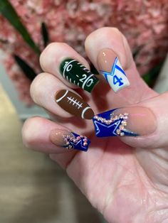 Cowboy Football Nails, Lions Nails Detroit, Lions Nails, Dallas Cowboy Nails