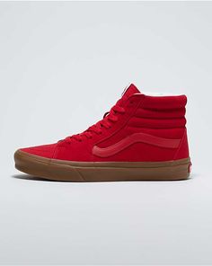 Customised Vans, Sk8 Hi Vans, Vans Store, What Is Fashion, Van Doren, Vans Red, Vans Logo, Black High Tops, Jordan 11 Retro