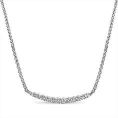 ♥ Product Summary ♥ Main Stone: Diamond Approx. Carat Weight: .50cttw Diamond Color: F/G Diamond Clarity: VS2 Stone Cut: Round Material: 14k White Gold Dimensions: 3mm x 32mm Weight: 6 grams Chain: 16" Wheat Chain - 1.65mm Diamond Bar Necklace, Gold Statement Necklace, Diamond Bar, White Gold Necklaces