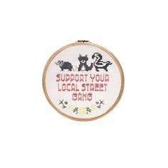 a cross stitch pattern with the words support you local street game