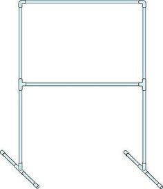 a line drawing of a wall divider with two bars on each side and one bar at the top