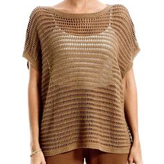 Medium, Brand New Crochet Linen Blend Cropped Sleeve Sweater. Have Brand Tags And A Gorgeous Sweater To Layer For The Summer Or Transition Into Fall. Brown Color. Brown Open Knit Tops For Layering, Brown Open Knit Crew Neck Top, Brown Open Knit Beach Top, Brown Open Knit Top For The Beach, Casual Brown Open Knit Top, Casual Open Knit Mesh Top For Layering, Sweater Brands, Max Studio, Brand Tags