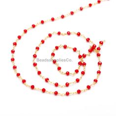 "Rosary Chain Red Onyx Hydro Faceted Rondelle Rosary Beads Chain, Rosary Chain Gold & silver, Red Rosary Beads Chain, Red Onyx Beads Chain Stone: Red Onyx Hydro Gemstone Beads Sizes: 1, 3, 5, 10, 25, 50 feets Stone Size: 3-3.5 mm Plating: Gold Plating and Silver Plating Beads Style: Faceted Beads Beads Shape: Rondelle Beads If You Wants More Pictures Of Products Please Feel Free For Any Queries And Send Us Your Whatsapp Number That Will Help Us To Send You More Pictures And Every Detail Of Product. These Are Natural Gemstones Therefore, Variation In The Shade & Quality Is Expected. Gemstone Picture Shown Are Of Actual Gemstone That You Will Receive, However, The Color & Appearance May Look Slightly Different Depending On Your Monitor Resolution & Climatic Condition. Some Imperfections Can Rosary Chain, Rosary Beads, Onyx Bead, Faceted Bead, Rosary, Beaded Chain, Silver Gold, Onyx, Gemstone Beads