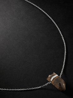 EXCLUSIVE AT MR PORTER. JIA JIA's 'Bar' necklace has been handcrafted in New York City and features a natural, uncut and untreated smoky quartz stone, considered the "master of all grounding stones". It's strung on a white gold chain sourced from Italy. Smoky Quartz Necklace, White Gold Chain, White Gold Chains, Necklace For Men, Quartz Necklace, Fine Jewellery Necklace, Luxury Gifts, Spring Shoes, Watches Jewelry