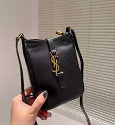 1:1 Replica Bags  Measurements: 14 x 18 cm / 5.5 x 7 inches   Light Bronze-Toned Metal Hardware  Cassandre Hook Closure  Suede Lining Metal Hardware, Black