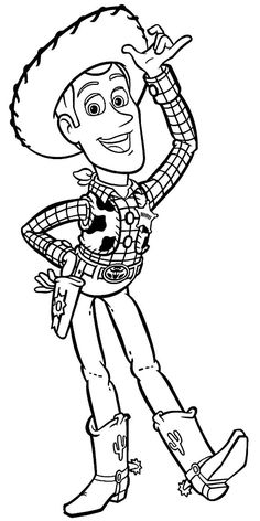 the character toy story woody from toy story coloring pages to print and color for kids