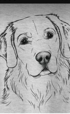 a black and white drawing of a dog's face on a t - shirt