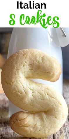 two cookies stacked on top of each other with the words italian s'cookies above them