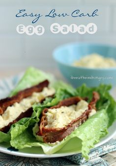 an easy low carb egg salad on lettuce