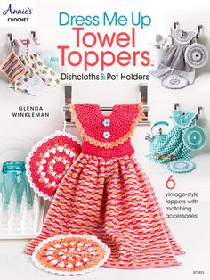 a magazine cover with crocheted dresses and accessories on the front, in bright colors