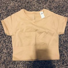 Never Worn! Still Has Tags! Beige Seamless Workout Tops, Seamless Crop Top, Aerie Offline, Orange Crop Top, Purple Crop Top, Offline By Aerie, Strappy Bralette, Pink Bralette, Ruffle Crop Top