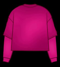 a pink sweater with long sleeves on a black background and an image of the front