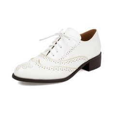 Round Toe Hollow out Wingtip Lace up Women's Oxford Shoes Dress Shoes | Up2Step Women's Oxford Shoes, Women Oxfords, Oxford Loafers, Women's Office, Wingtip Oxford Shoes, Elegant Heels, Wingtip Oxford, Pump Types, Casual Lace