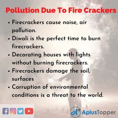 the words pollution due to fire crackers