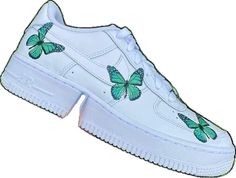 Green Butterfly Air Force 1s-oicustom Casual Leather Custom Sneakers With Waterproofing, Air Force 1s, Leather Paint, Green Butterfly, Shoe Style, Custom Shoes, Shoes Online, Repellent, Air Force