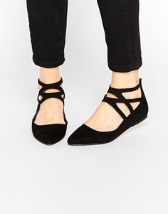 London Rebel Cross Strap Flat Shoes Pointed Flats Shoes, Style Hacks, Pointed Flats, Strap Shoes, Heels & Wedges, Cheap Shoes, Shoes Outlet, Boots For Sale