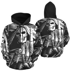 Grim Reaper Hoodie The Grim Reaper, The Grim, Sleeve Cuff, Grim Reaper, Gothic Jewelry, Dye Sublimation, Washing Instructions, Black Hoodie, Rock N Roll