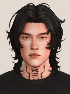 a man with black hair and piercings on his face