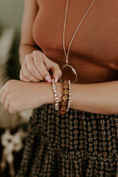 The Boho Beads bracelet stack features a set of 3 boho inspired elasticized bracelets. Set of 3 Boho bracelet stack Brown Beads Bracelet Stack, Boho Bracelets Stack, Bracelets Stack, Boho Beads, Bracelets Set, Everyday Chic, Boho Bracelet, Beads Bracelet, Boho Bracelets