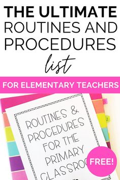 the ultimate printable routine and procedure list for elementary teachers to practice their primary writing skills