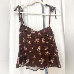 Brown Vintage Floral Tanktop Never Worn Brand New Floral Print Cami Top For Day Out, Floral Print Camisole Tops For Brunch, Floral Print Cami Top For Brunch, Brown Vintage, Vintage Floral, Womens Tops, Brand New, Tank Tops, Floral