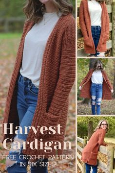 the harvest cardigan is an easy knitting pattern for women and girls in sizes ranging from 3xl to 4xl