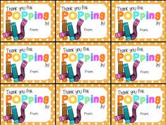 thank you for poppin's gift tags with the words, thank you for poppin