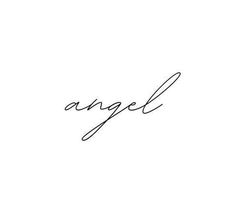 the word angel written in cursive handwriting