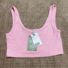 Adorable Light Pink Terry Fabric Crop Top. Perfect For Summer! New With Tags From H&M. Very Soft, Comfortable, And Stretchy Fabric. I Have This In Other Colors, For Size Reference I Am A Size Small, 34dd Bust And This Was Cute Crop Top On Me, More Of A Belly Shirt/ Bralette. Because Of This Type Of Material Would Look Great Over Your Bikini Top Too! Would Have More Coverage On Someone With A Smaller Chest Size. Looks Great With Anything High Waisted. Love This, Just Downsizing! Please See Photos H&m Tops For Summer Loungewear, H&m Summer Loungewear Tops, H&m Pink Sleeveless Top, H&m Cotton Tops For Loungewear, H&m Cotton Casual Crop Top, H&m Casual Cotton Crop Top, Trendy H&m Cotton Crop Top, Belly Shirt, Floral Chiffon Top