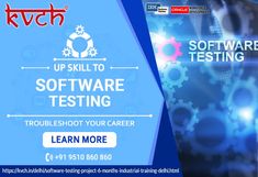 an advertisement for software testing with the words, up skill to software testing troubleshoot your career learn more