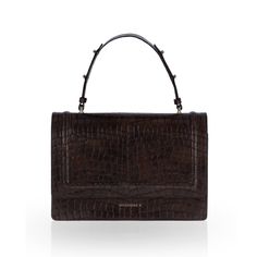 brown chain bag Alexandra K Bag, Crocodile Skin, Vegan Bags, Classic Bags, The Hope, Chain Bag, Deep Colors, Logo Stamp, Chain Shoulder Bag