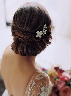 Sleek bridal hairstyle | Photography: Charlotte Jenks Lewis Dutch Side Braid, Bridal Makeup Services, Faux Hawk Braid, Milkmaid Braid, Chignon Bun, Bridal Bun, Wedding Hairstyles Bride, Emily Rose