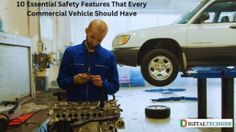 a man is looking at his cell phone while working on an engine