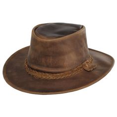 Jaxon Hats Crusher Leather Outback Hat - Copper All Diy Leather Hat, Leather Hat Pattern, Armor Reference, Diy Leather Working, Hat Drawing, Outback Hat, Hats And Caps, Hat Stores, Leather Hat