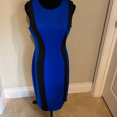 Fits Just Right This Is A Beautiful Dress Its Nwot B1. Calvin Klein Blue Evening Dress, Calvin Klein Blue Formal Dress, Calvin Klein Blue Midi Dress For Formal Occasions, Scuba Dress, Klein Blue, Calvin Klein Dresses, Womens Calvin Klein, Beautiful Dress, Cobalt Blue